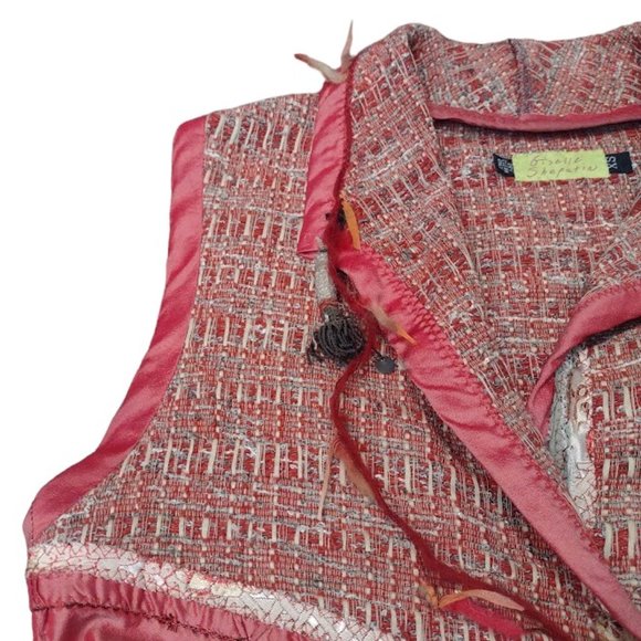 Giselle Shepatin Silk Vest Boho Handwoven Chic Minimalist Southwestern Top Sz XS - Picture 7 of 14